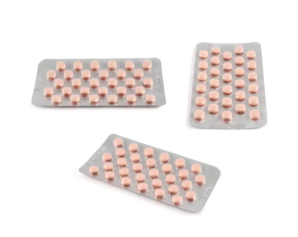 Blister bubble pack of pills isolated — Stock Photo, Image