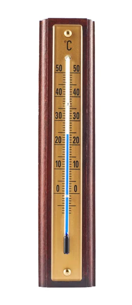 Wooden celsius thermometer isolated — Stock Photo, Image