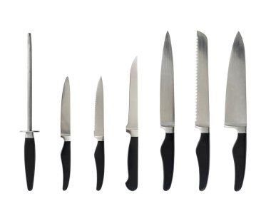 Çelik Mutfak bıçak izole ayarla
