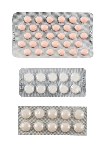 Blister bubble pack of pills isolated — Stock Photo, Image