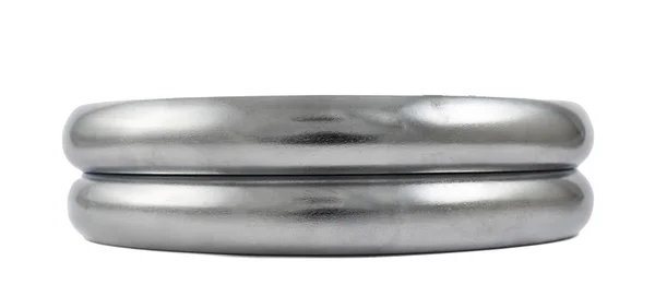 Metalen barbell platen geïsoleerd — Stockfoto