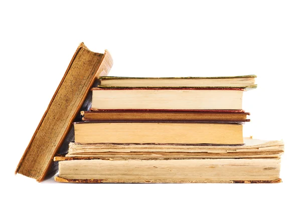 Stapel oude boeken geïsoleerd — Stockfoto