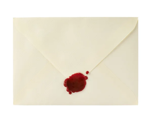 Envelope fechado com uma cera de vedação — Fotografia de Stock