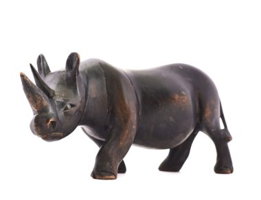 Gergedan gergedan heykel izole