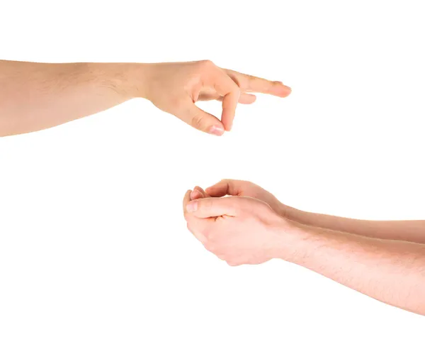 Begging for help hand gesture isolated — Stock Photo, Image