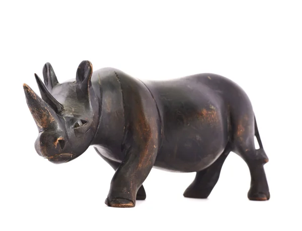 Neushoorn rhino sculptuur geïsoleerd — Stockfoto