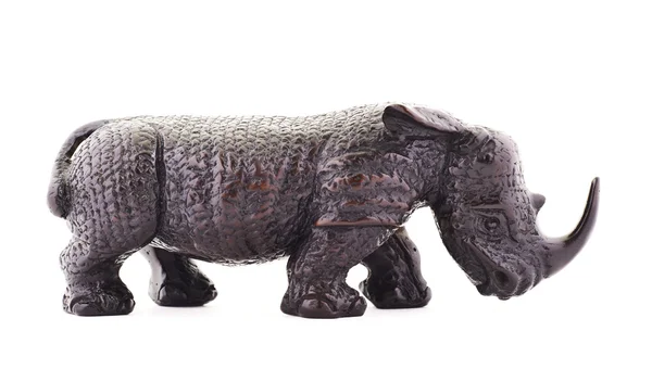 Neushoorn rhino sculptuur geïsoleerd — Stockfoto