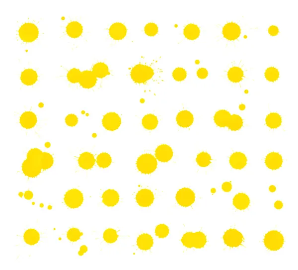 Yellow ink stain spot collection — Stock Photo, Image