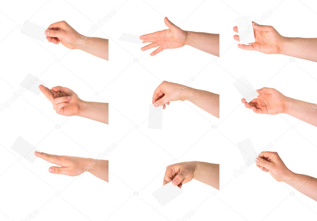 Calling card in a hand isolated Stock Photo by ©exopixel 28892241