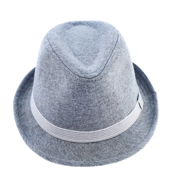 Světle šedý klobouk, samostatný — Stock fotografie