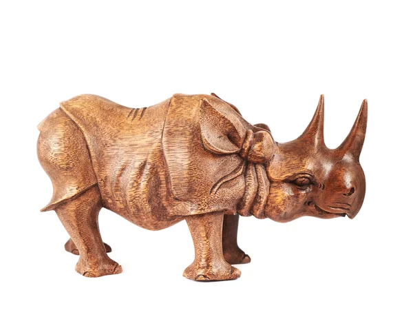 Noshörning rhino skulptur isolerade — Stockfoto