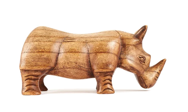 Rinoceronte scultura rinoceronte isolato — Foto Stock