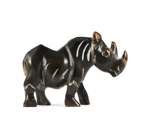 Neushoorn rhino sculptuur geïsoleerd — Stockfoto