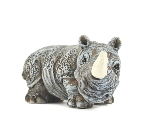 Nosorożec nosorożec rzeźby na białym tle — Zdjęcie stockowe