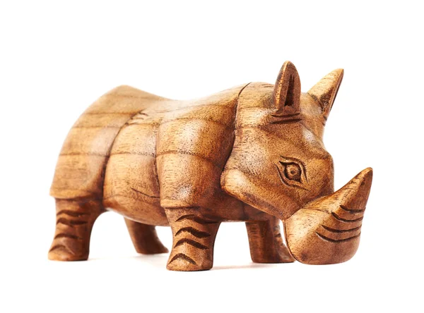 Neushoorn rhino sculptuur geïsoleerd — Stockfoto