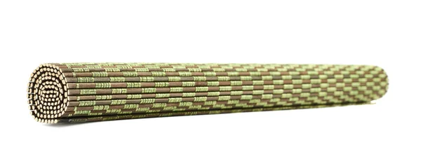Rolled straw mat isolated — Stock Photo, Image