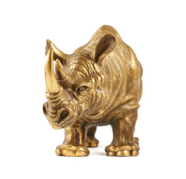 Gergedan gergedan heykel izole