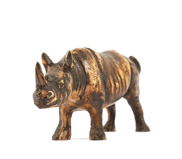 Nosorożec nosorożec rzeźby na białym tle — Zdjęcie stockowe