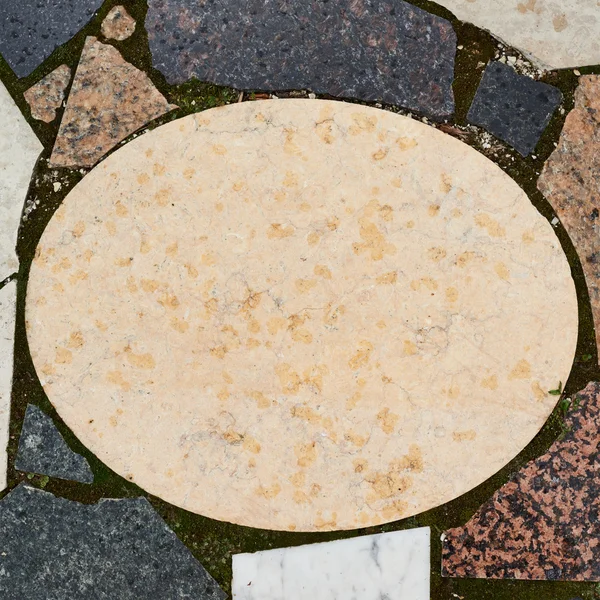 Marble oval copyspace plate — Stock Photo, Image