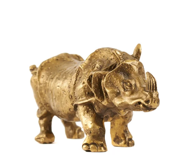 Neushoorn rhino sculptuur geïsoleerd — Stockfoto