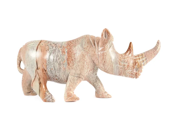 Neushoorn rhino sculptuur geïsoleerd — Stockfoto