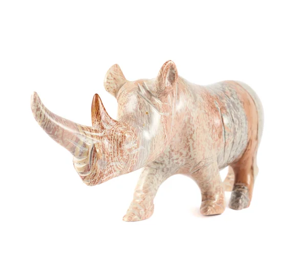 Neushoorn rhino sculptuur geïsoleerd — Stockfoto