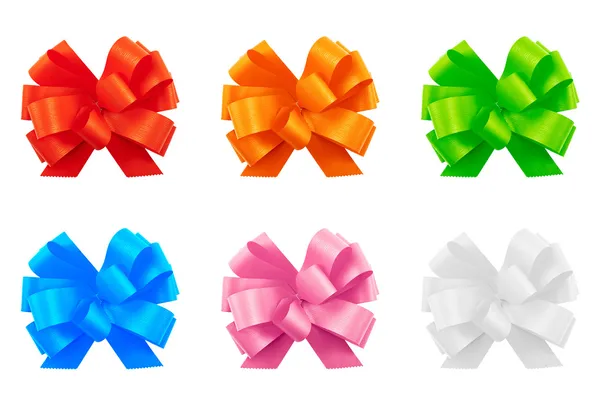 Gift ribbon bow set, isolated — Stock Photo, Image