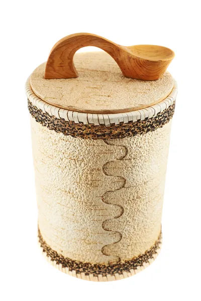 Handgefertigtes zylindrisches Holzetui — Stockfoto