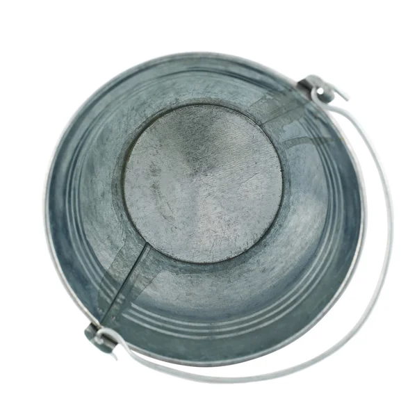 Metal zinc bucket isolated — Stock Photo, Image