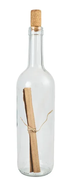 Bottle with a message inside Rechtenvrije Stockfoto's