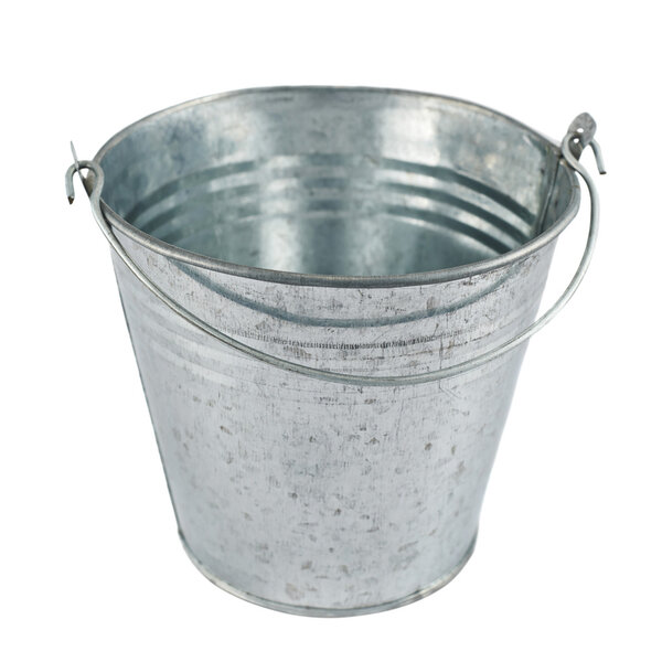 Metal zinc bucket isolated