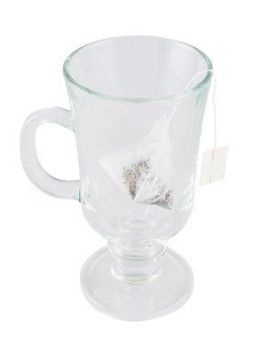 çay torba içinde cam çay fincanı