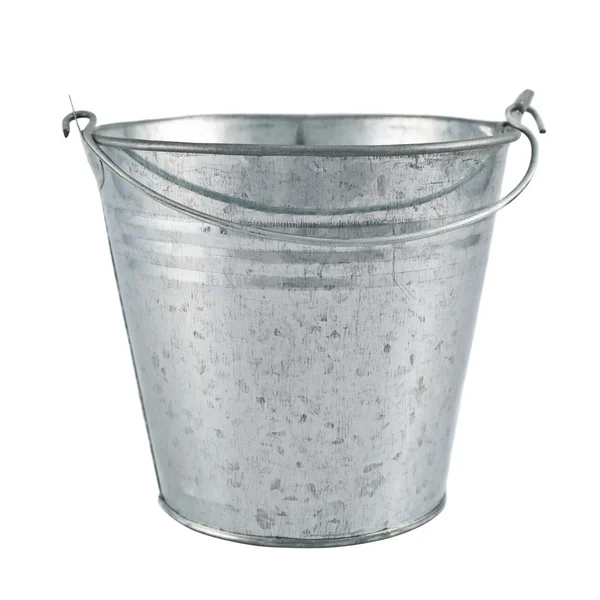 Metal zinc bucket isolated — Stock Photo, Image