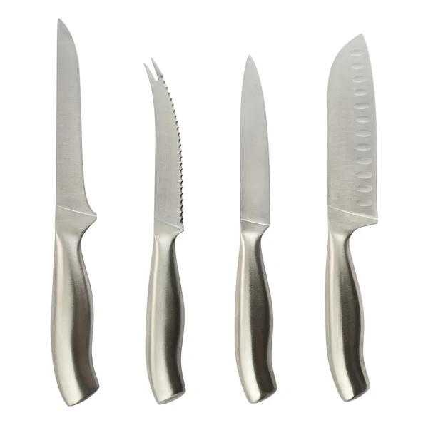 Stainless steel kitchen knife set — Stock Photo, Image