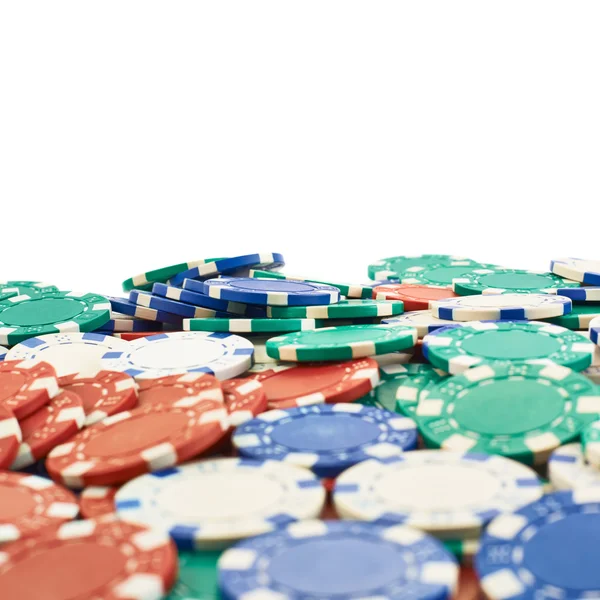 Surface covered with casino chips — Stock Photo, Image