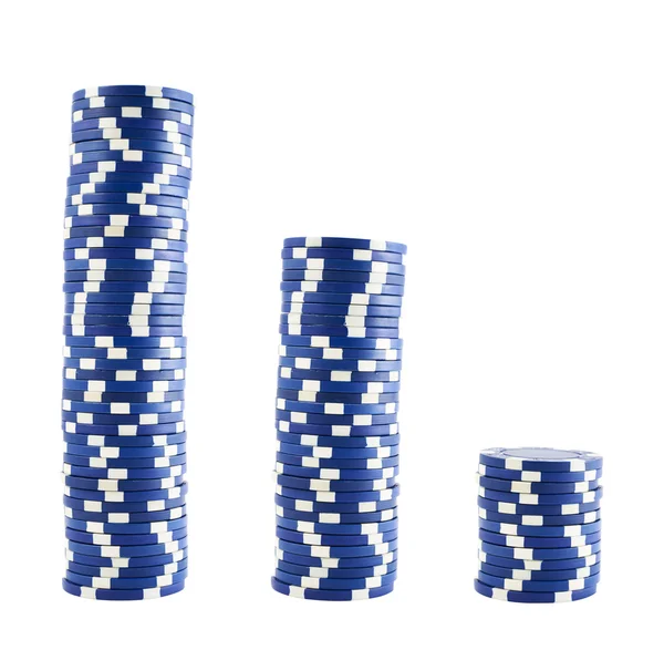 Three stacks of casino chips — Stock Photo, Image