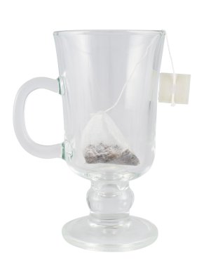 çay torba içinde cam çay fincanı