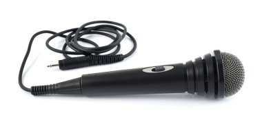 siyah mikrofon izole