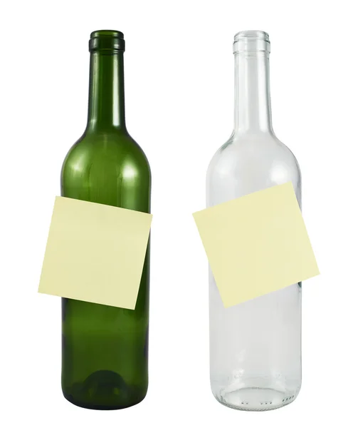 Bottiglia di vetro con un adesivo — Foto Stock