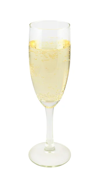 全玻璃的孤立的香槟 — 图库照片