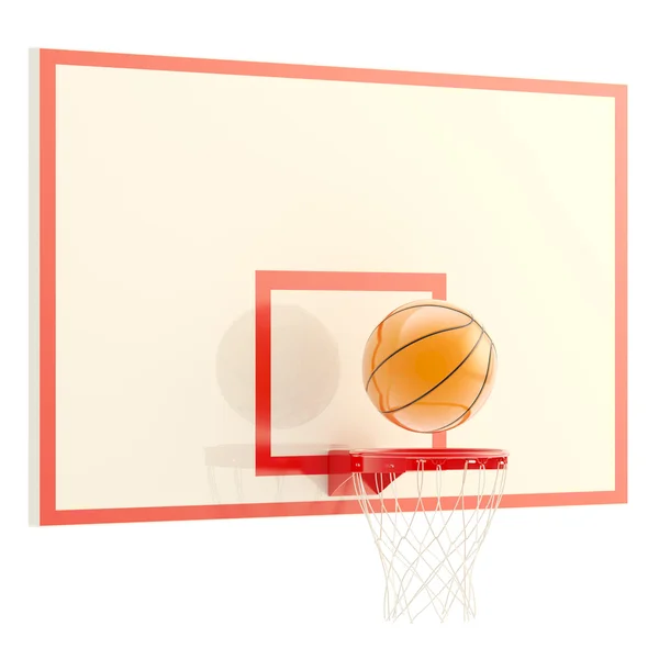 Basketball over hoop isolated — Stock Photo, Image