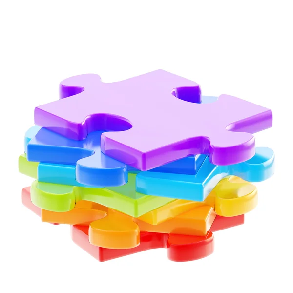 Stack of a puzzle pieces isolated — Stock Photo, Image