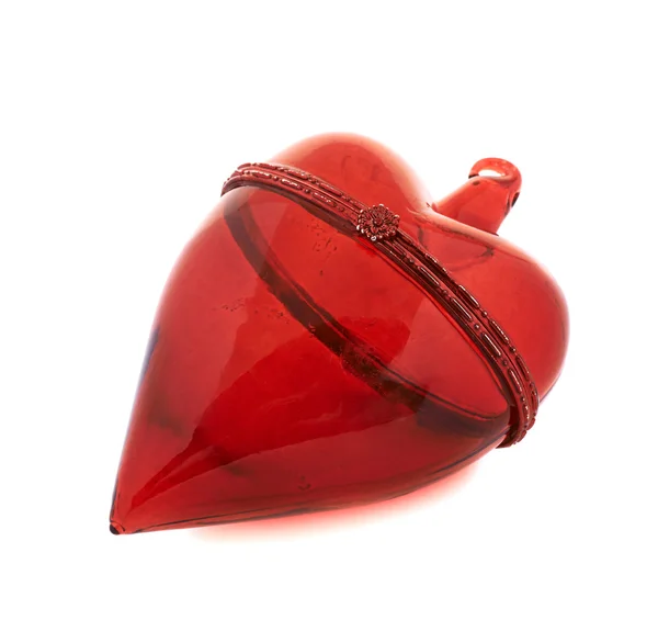 Figura decorazione cuore rosso vetro — Foto Stock