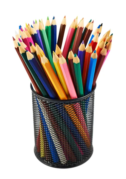 Подставка для карандашей, полная карандашей — стоковое фото