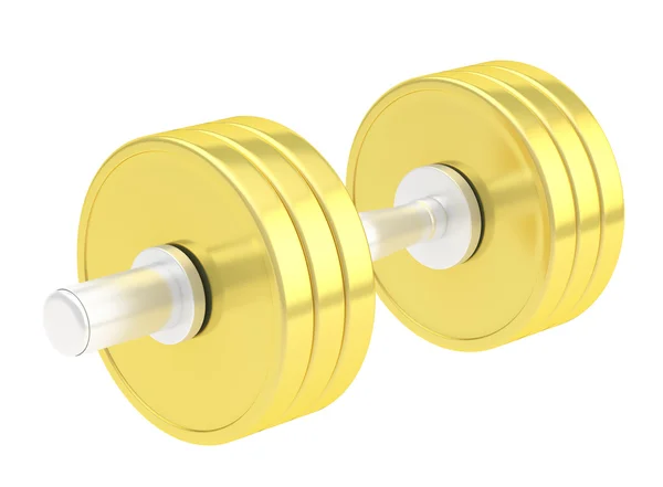 Adjustable golden dumbbell isolated — Stock Photo, Image