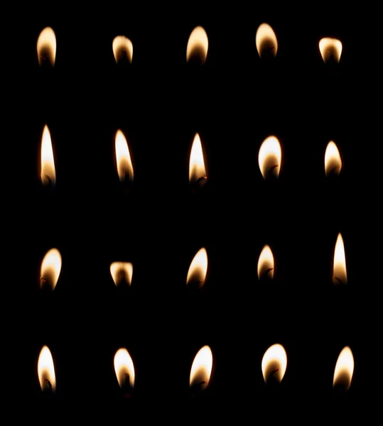 Set fiamma candela isolato — Foto Stock