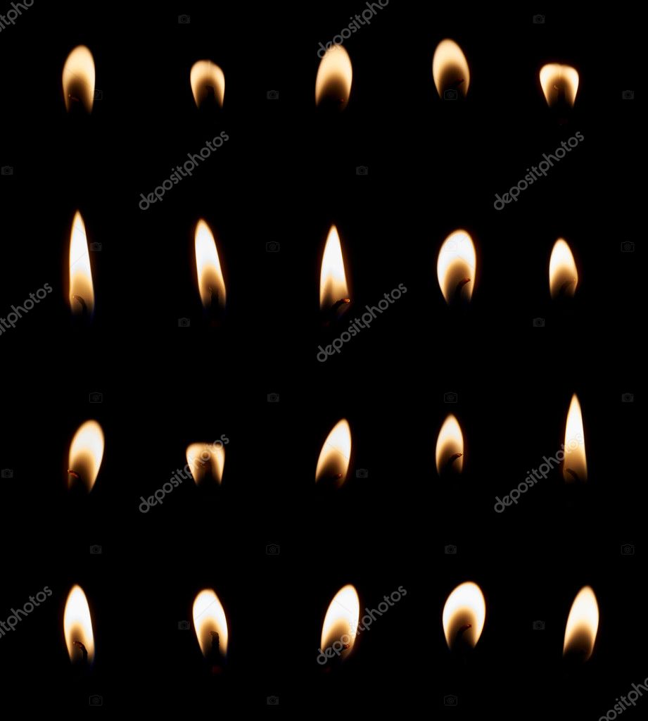 Candle flame set isolated — Stock Photo © exopixel 38294595