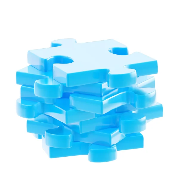 Stack of a puzzle pieces isolated — Stock Photo, Image