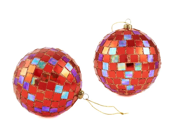 Boules de décoration de Noël rouge isolées — Photo