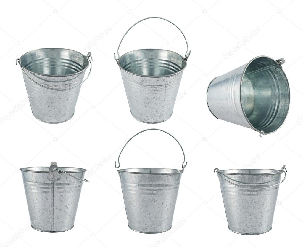 Metal zinc bucket isolated